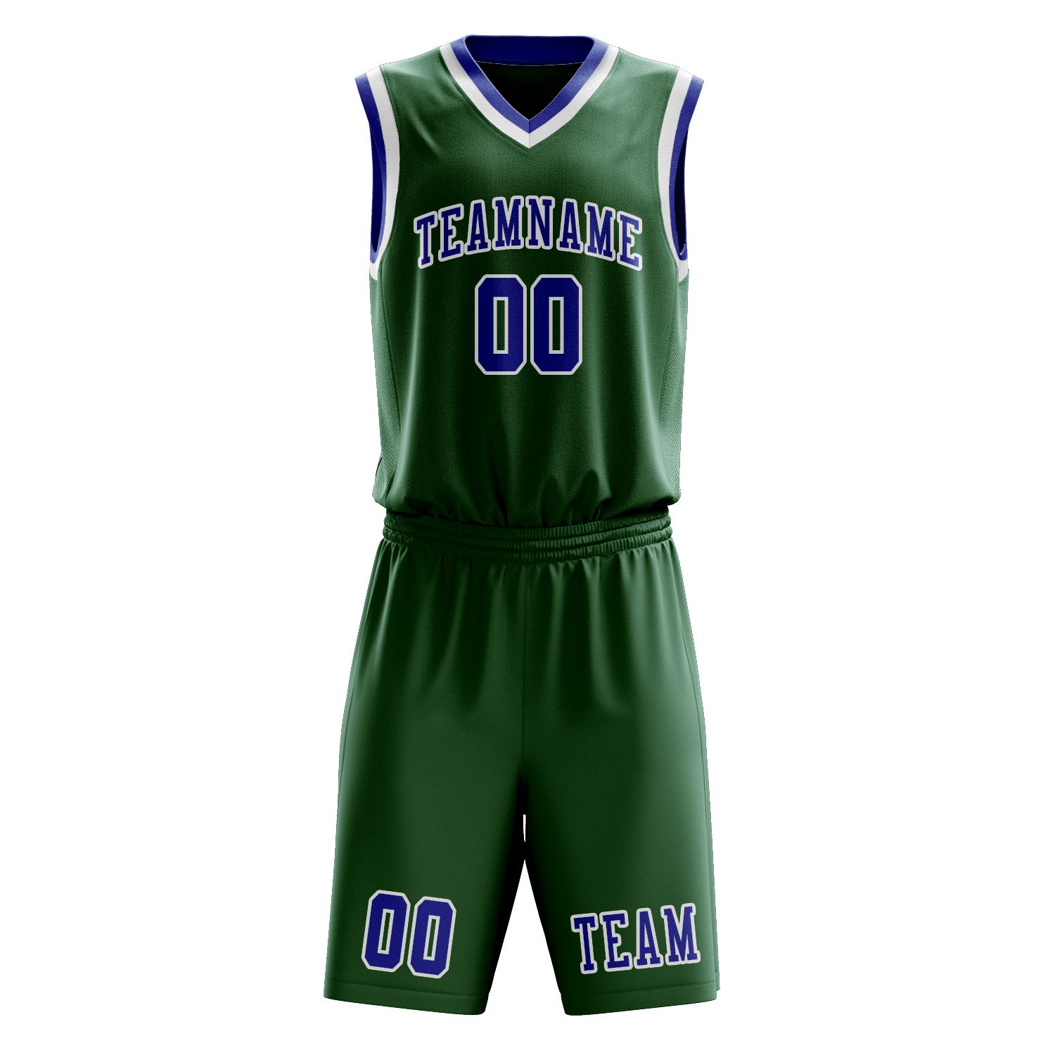 Benutzerdefiniertes Professionelles Moosgrün Himmelblau Basketballtrikot-Set