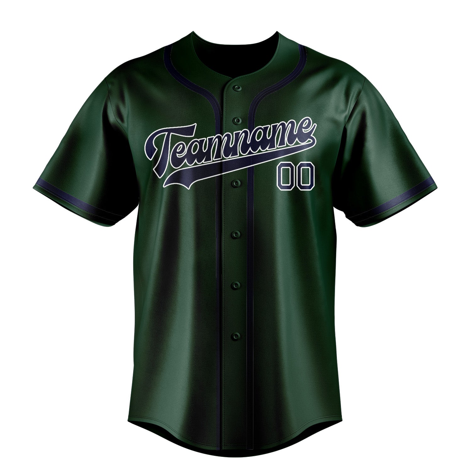 Benutzerdefiniertes Professionelles Moosgrün Marineblau Baseballtrikot