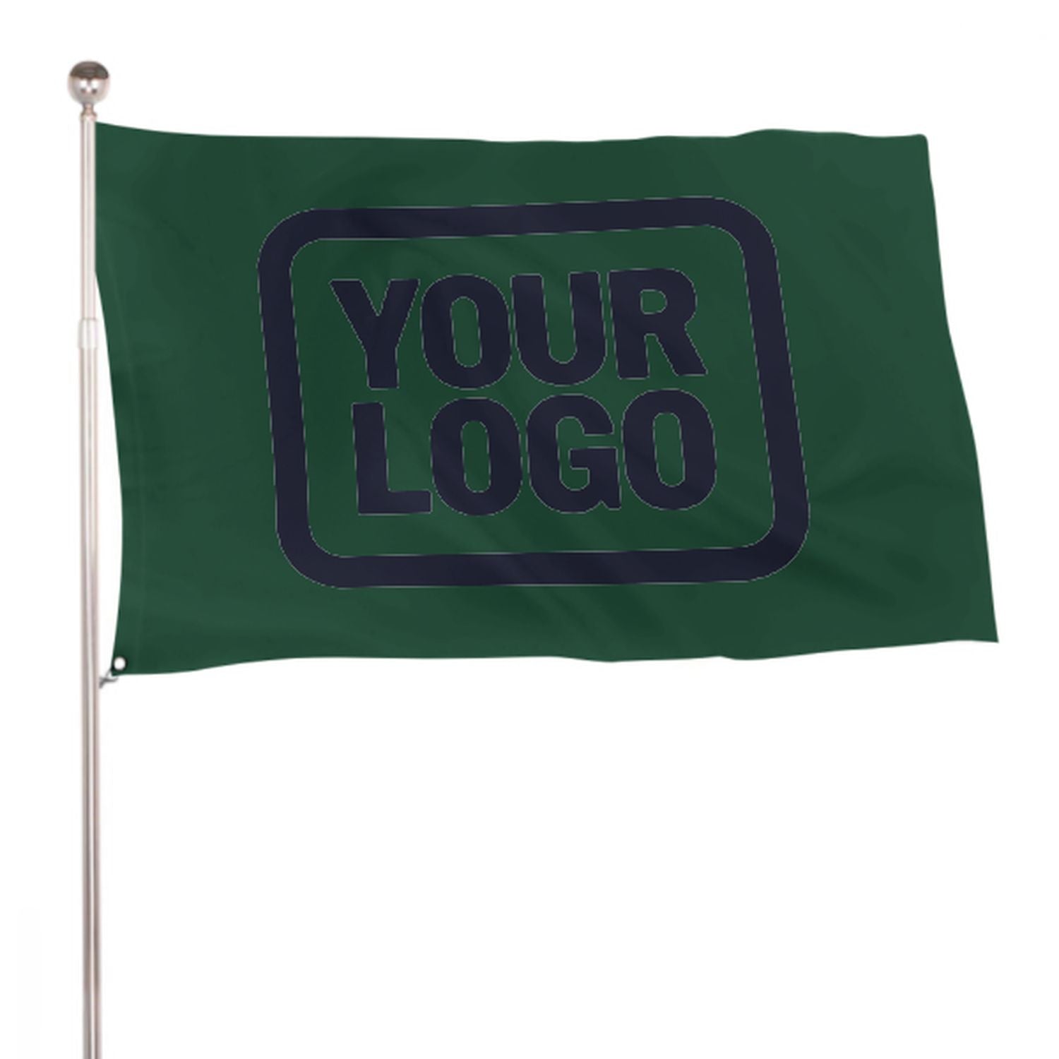 Maßgeschneidertes Moosgrün Stahlblau Flagge
