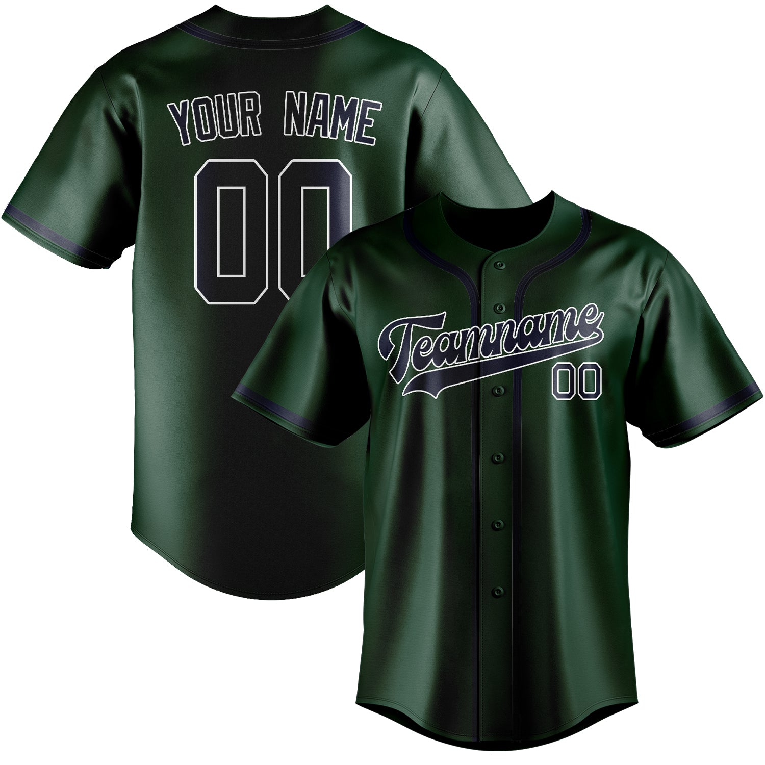 Benutzerdefiniertes Professionelles Moosgrün Stahlblau Baseballtrikot