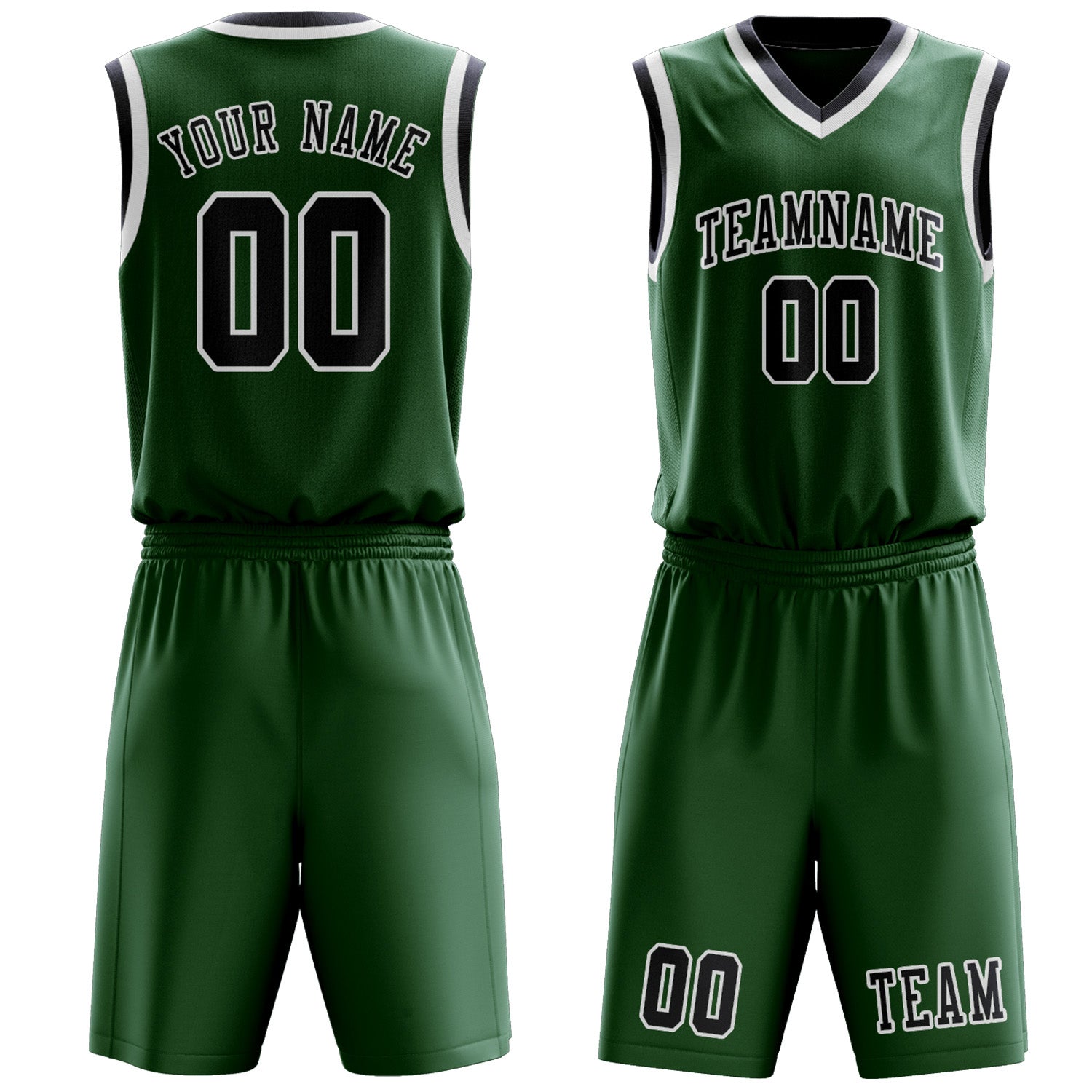 Benutzerdefiniertes Professionelles Moosgrün Stahlblau Basketballtrikot-Set