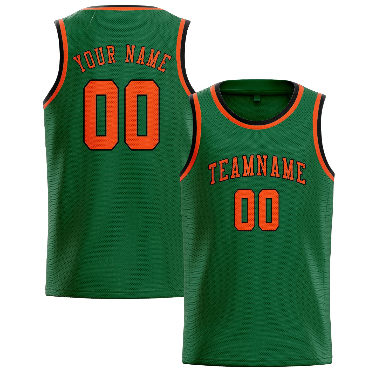 Benutzerdefiniertes Professionelles Moosgrün Orangerot Basketballtrikot