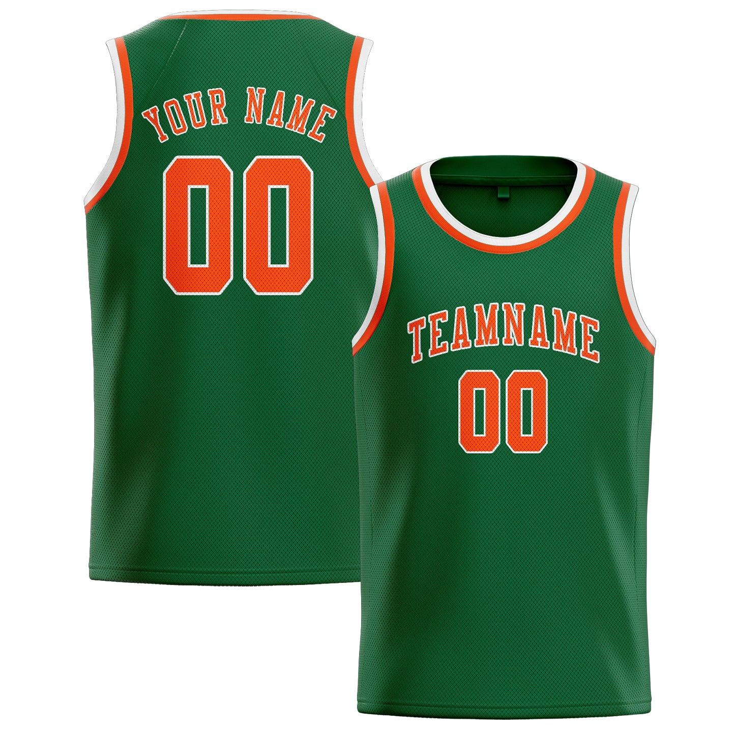 Benutzerdefiniertes Professionelles Moosgrün Orangerot Basketballtrikot