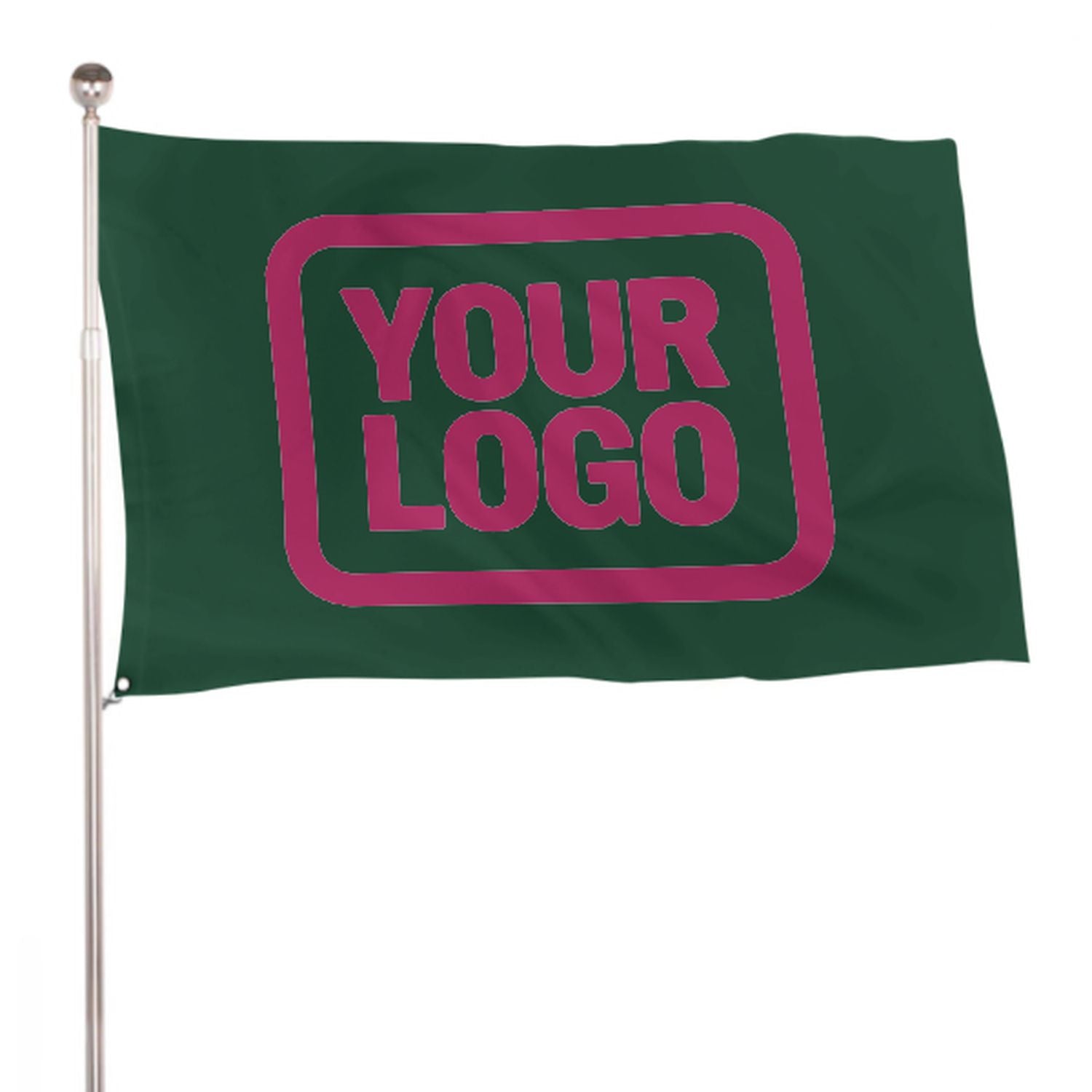Maßgeschneidertes Moosgrün Rosarot Flagge