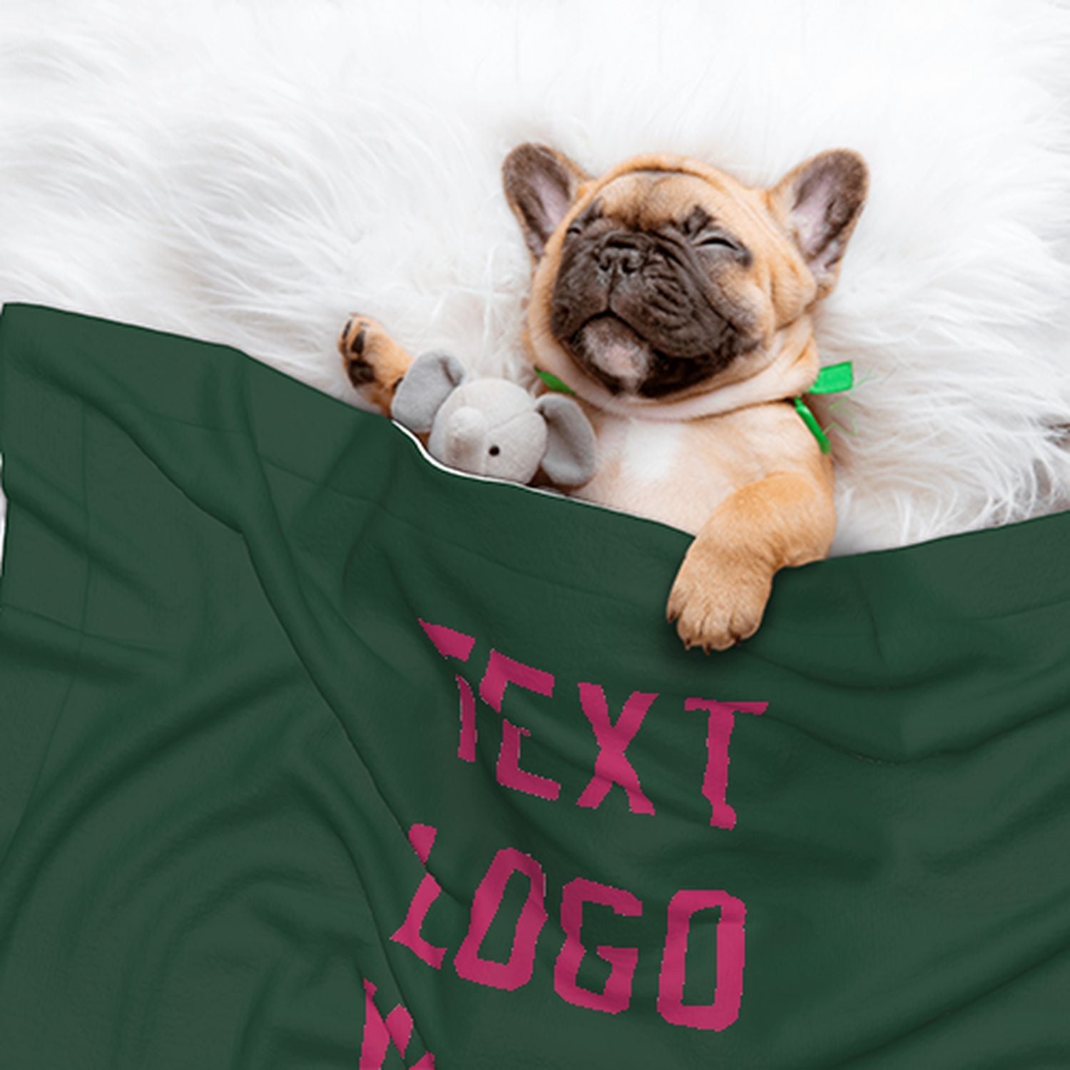Coperta personalizzata per animali domestici, verde muschio, rosa e rossa