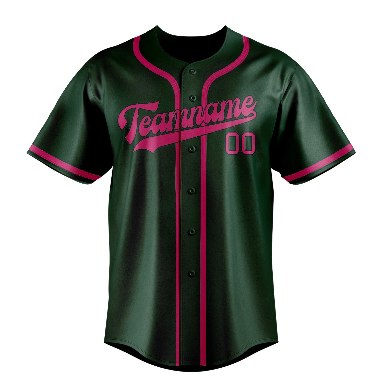 Benutzerdefiniertes Professionelles Moosgrün Rosarot Baseballtrikot