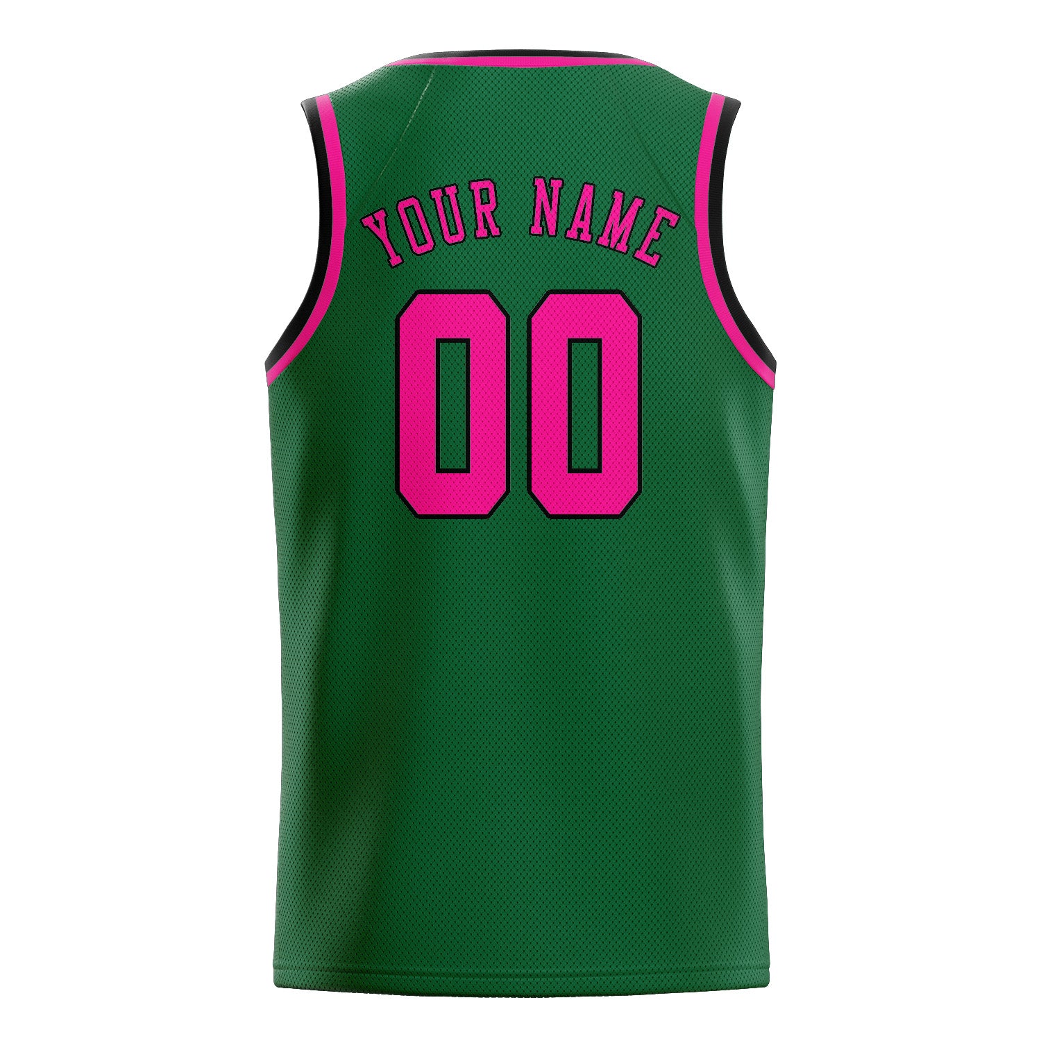 Benutzerdefiniertes Professionelles Moosgrün Rosarot Basketballtrikot