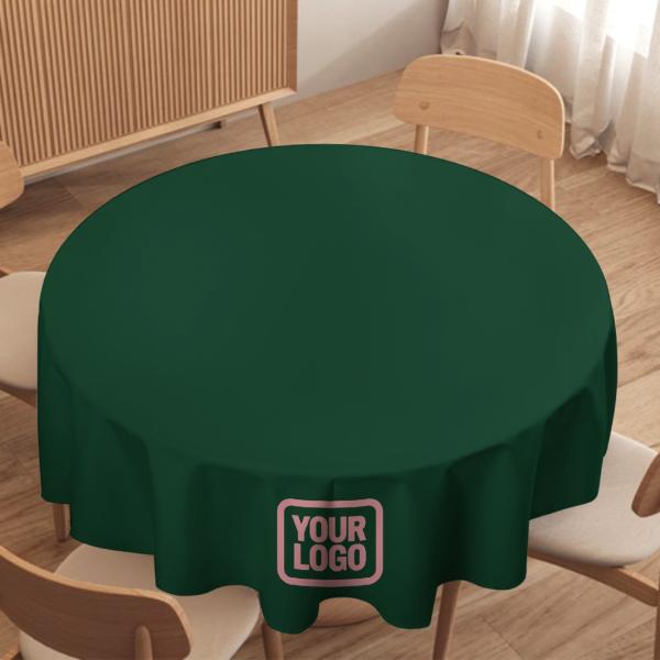 Maßgeschneidertes Moosgrün Rosa Runde Tischdecke