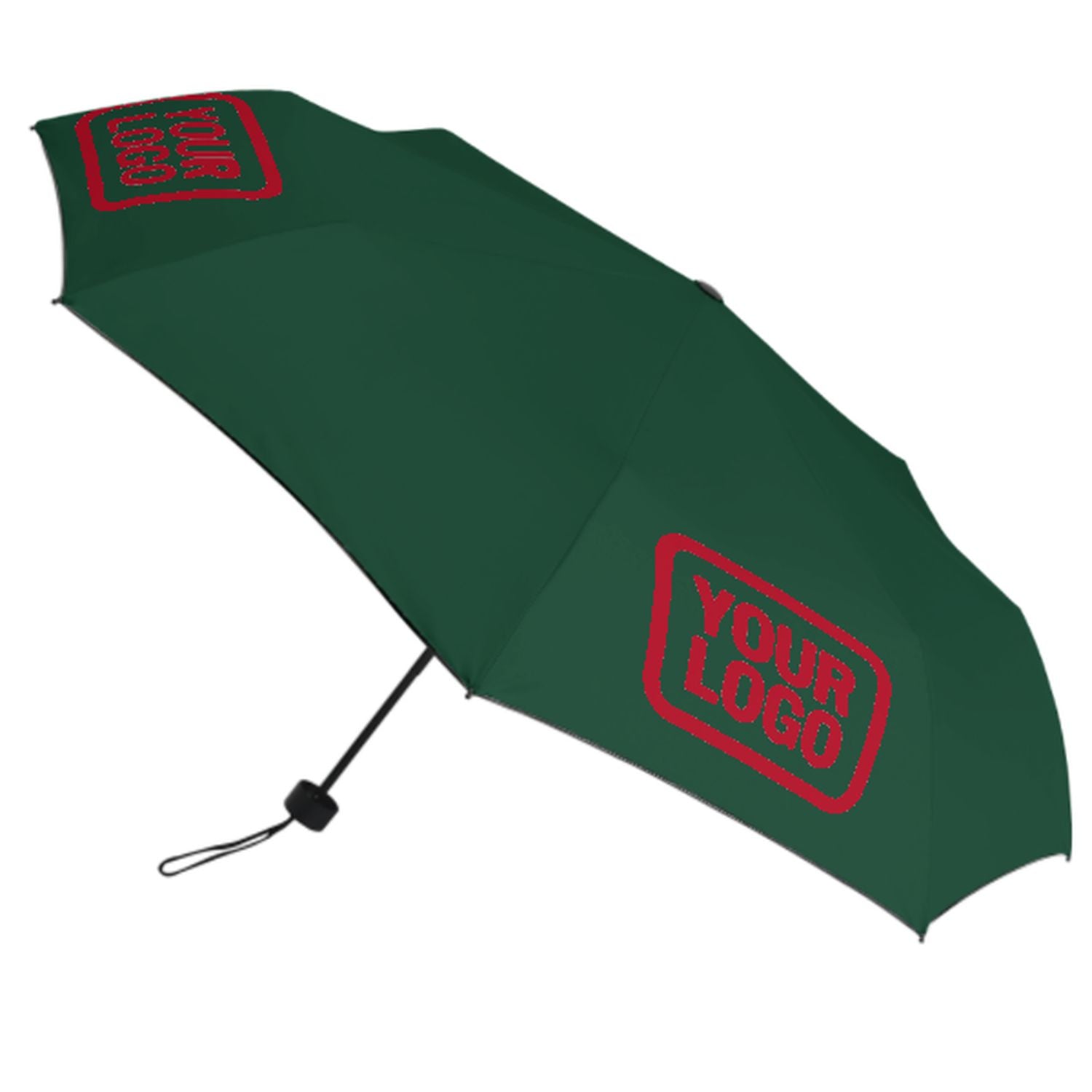 Maßgeschneidertes Moosgrün Rot Automatik-Regenschirm