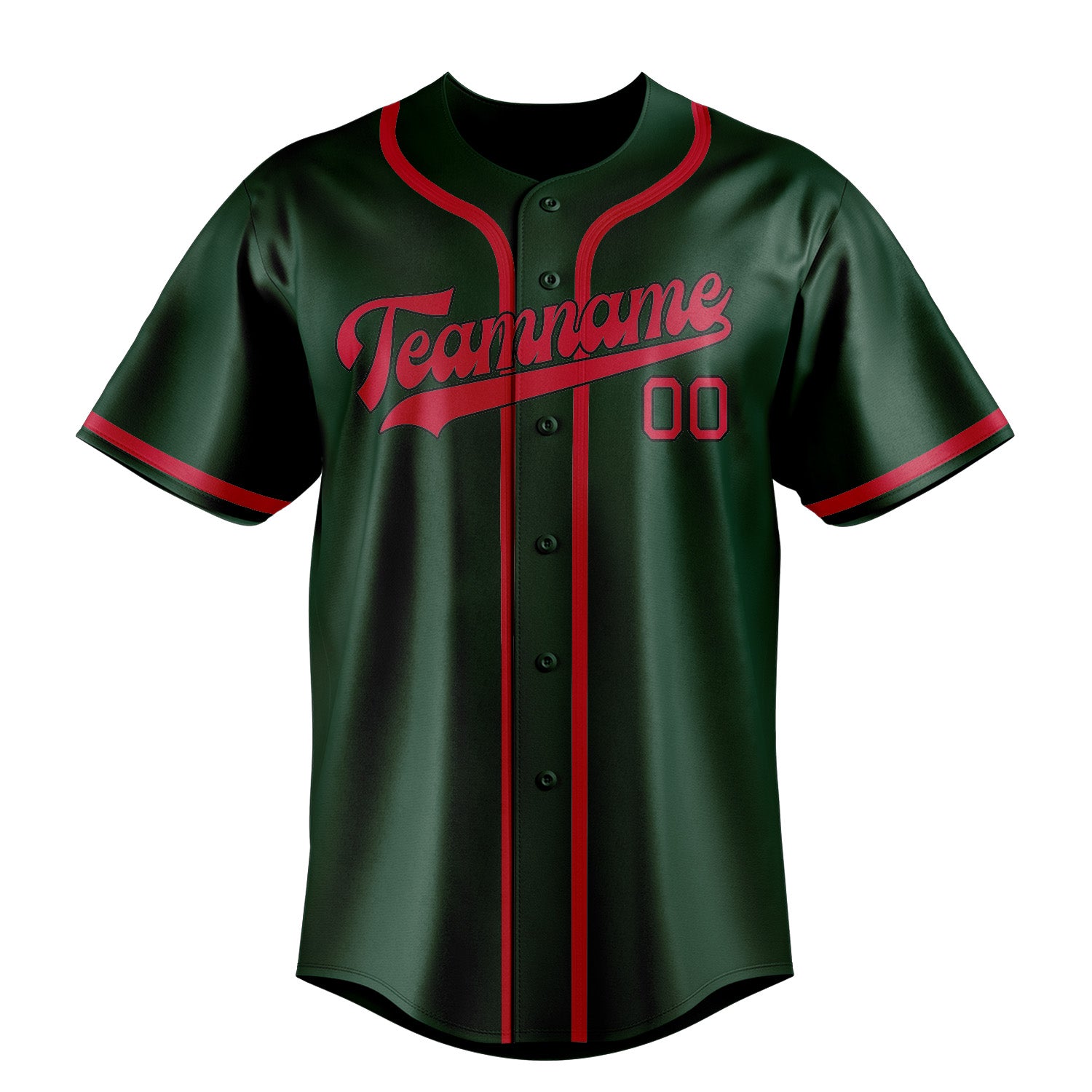 Benutzerdefiniertes Professionelles Moosgrün Rot Baseballtrikot