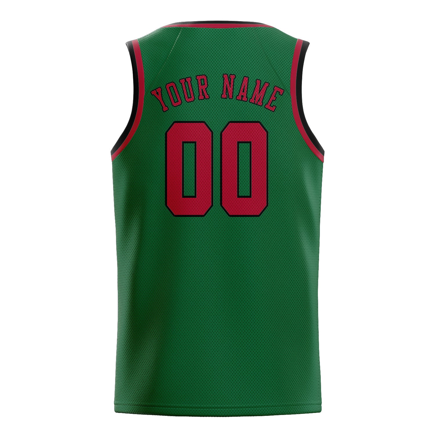 Benutzerdefiniertes Professionelles Moosgrün Rot Basketballtrikot