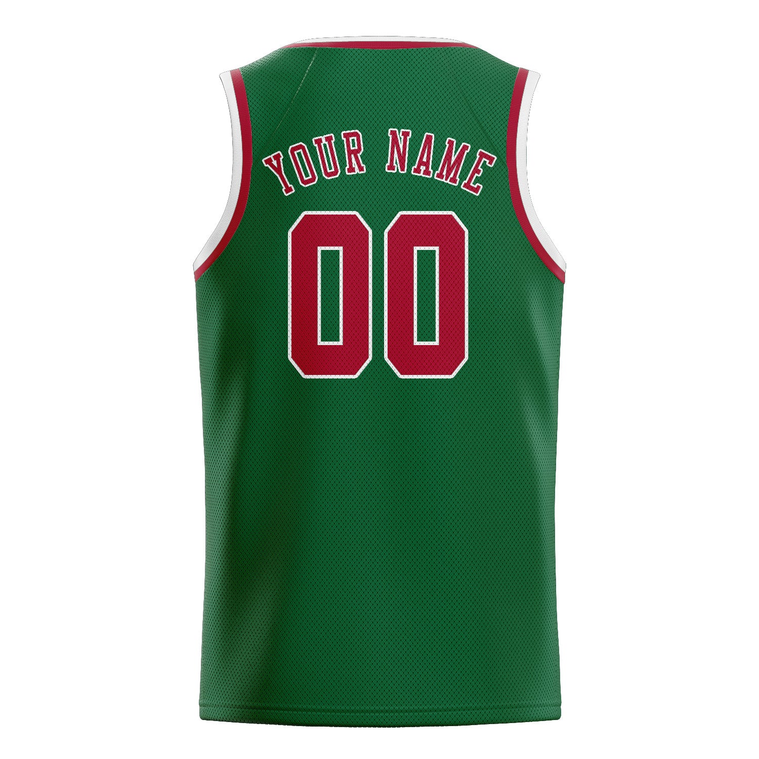 Benutzerdefiniertes Professionelles Moosgrün Rot Basketballtrikot