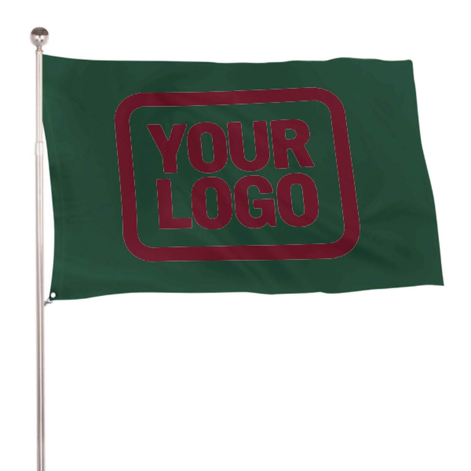 Maßgeschneidertes Moosgrün Karmesinrot Flagge