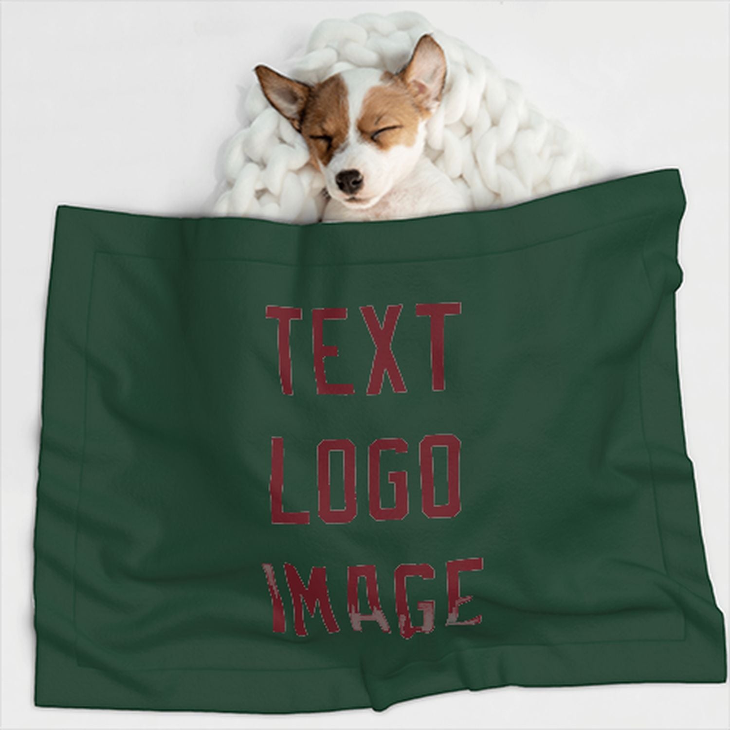Coperta personalizzata per animali domestici color verde muschio e cremisi