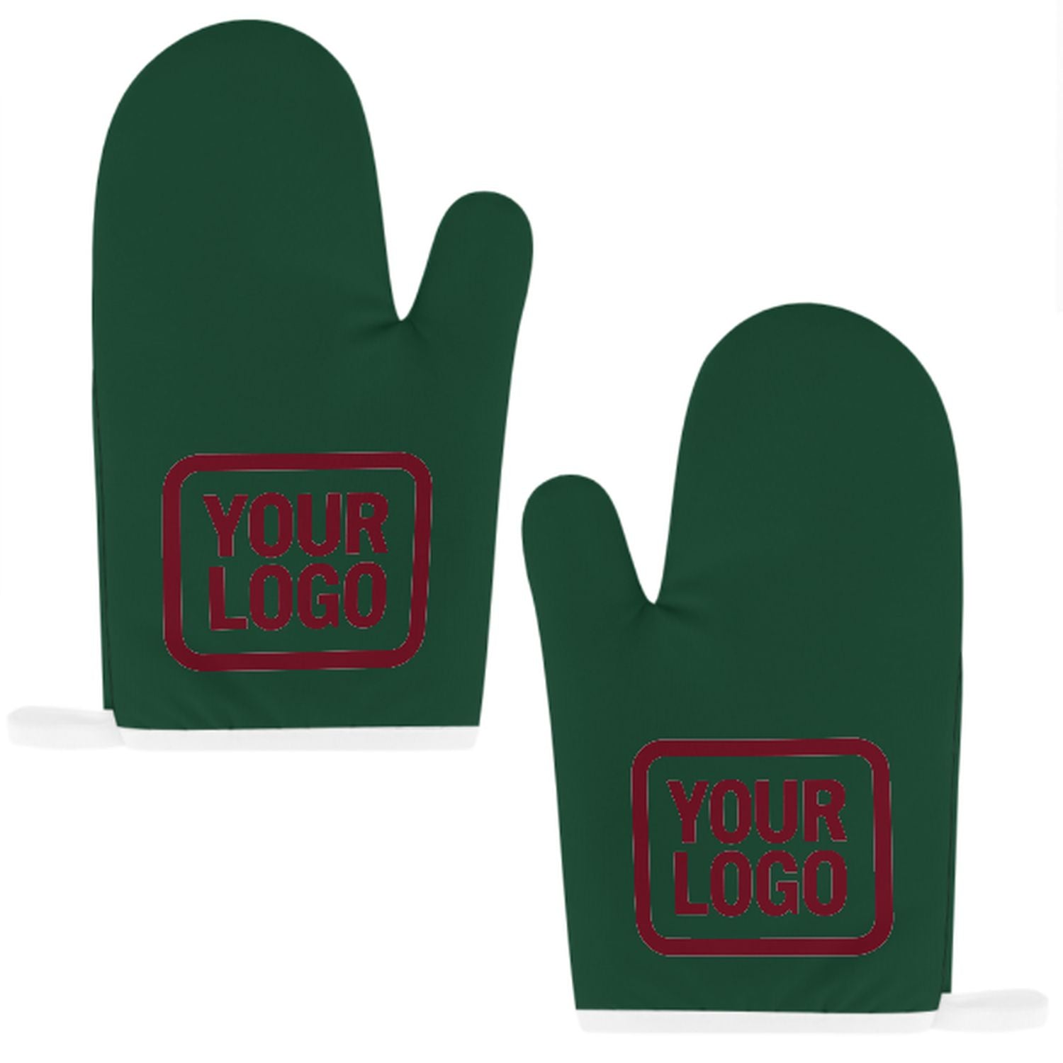 Maßgeschneidertes Moosgrün  Karmesinrot Topfhandschuh Set – 2-teilig