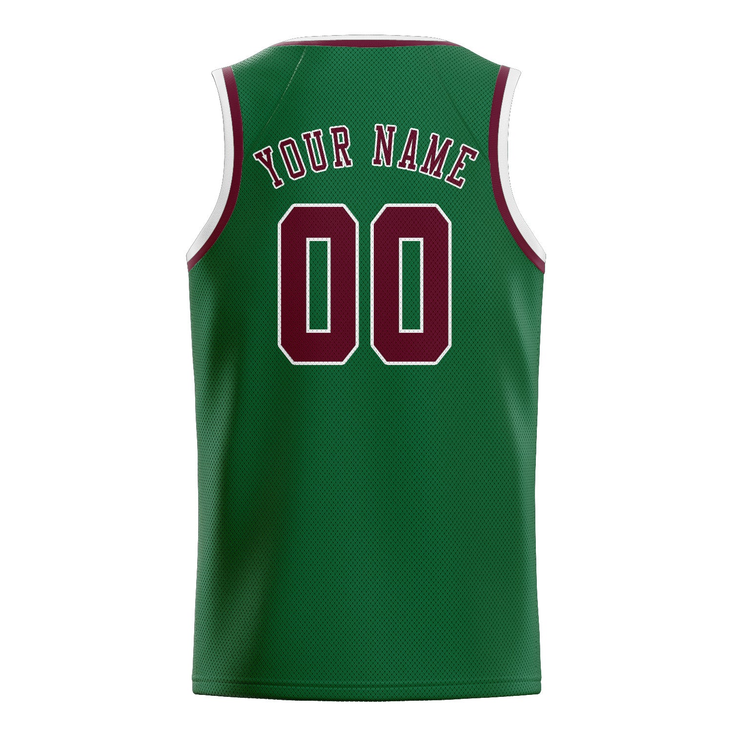 Benutzerdefiniertes Professionelles Moosgrün Karmesinrot Basketballtrikot