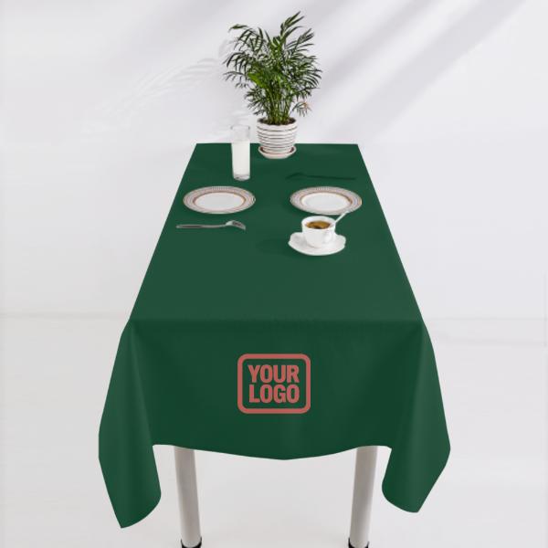 Tovaglia quadrata cremisi verde muschio personalizzata