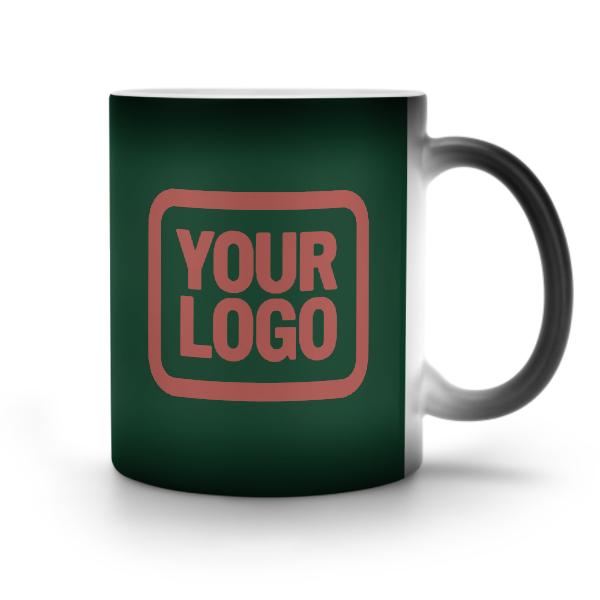 Tazza magica personalizzata con rosa in rame verde muschio