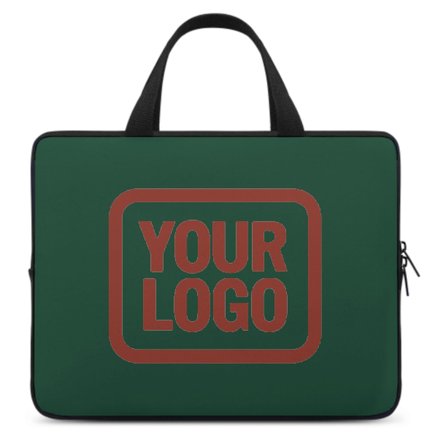 Bolsa de laptop roja de coral verde musgo a medida