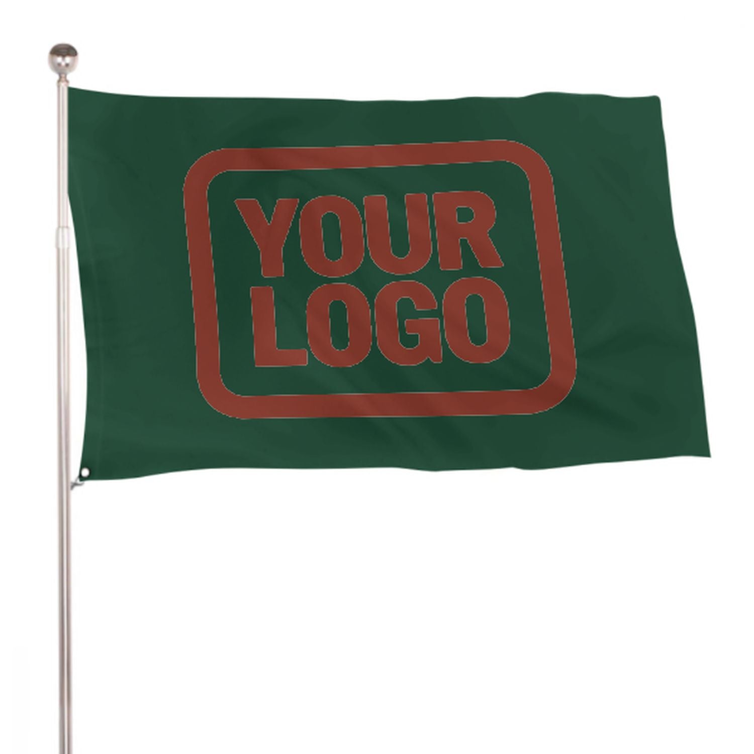 Maßgeschneidertes Moosgrün Korallenrot Flagge