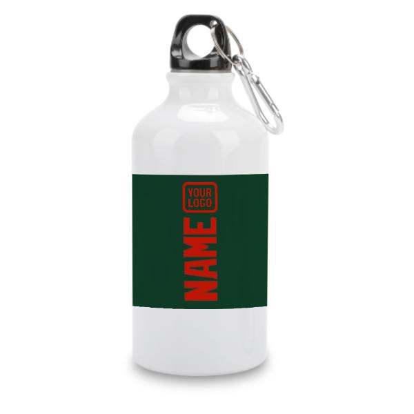 Maßgeschneidertes Moosgrün Orangerot Sportflasche