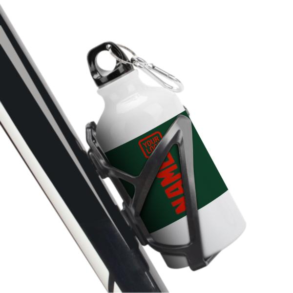 Maßgeschneidertes Moosgrün Orangerot Sportflasche