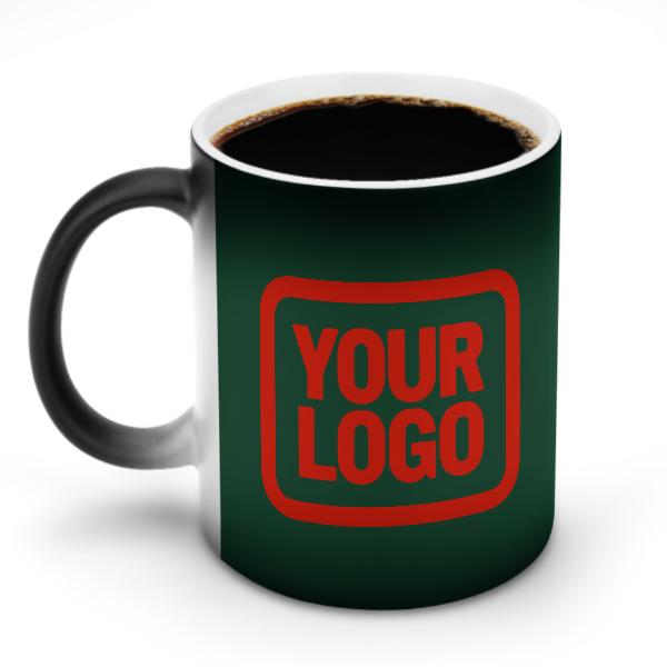 Tazza magica personalizzata verde muschio arancione rossa