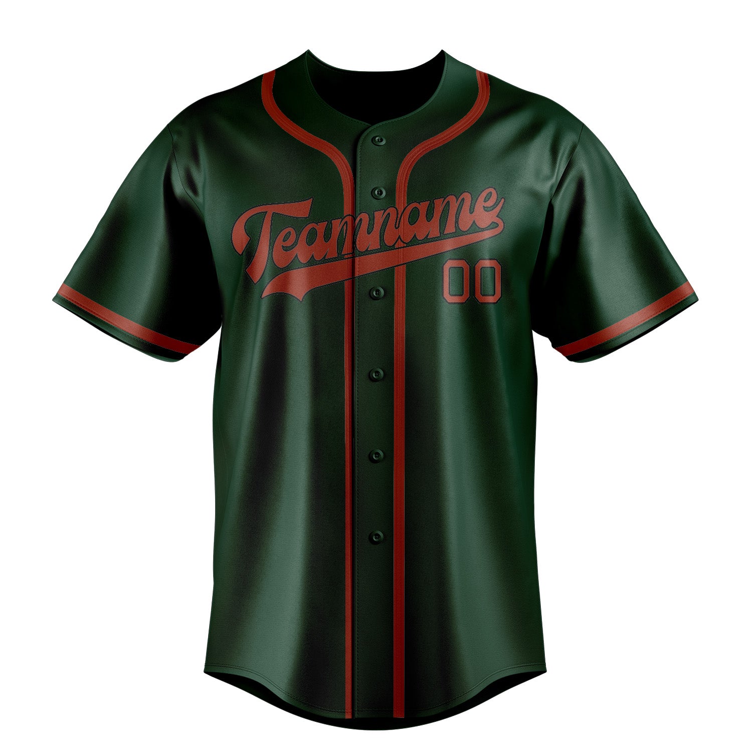 Benutzerdefiniertes Professionelles Moosgrün Korallenrot Baseballtrikot