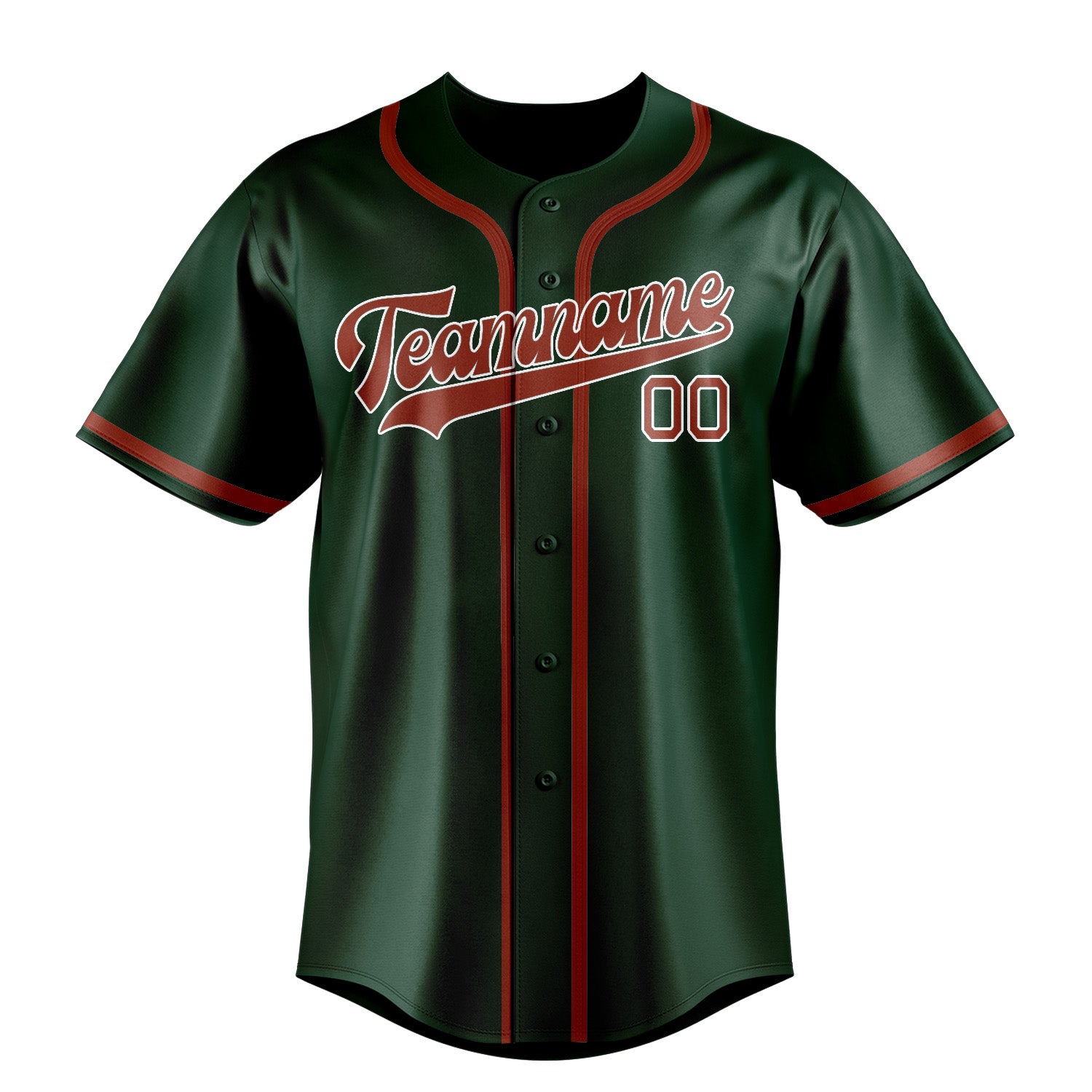 Benutzerdefiniertes Professionelles Moosgrün Korallenrot Baseballtrikot