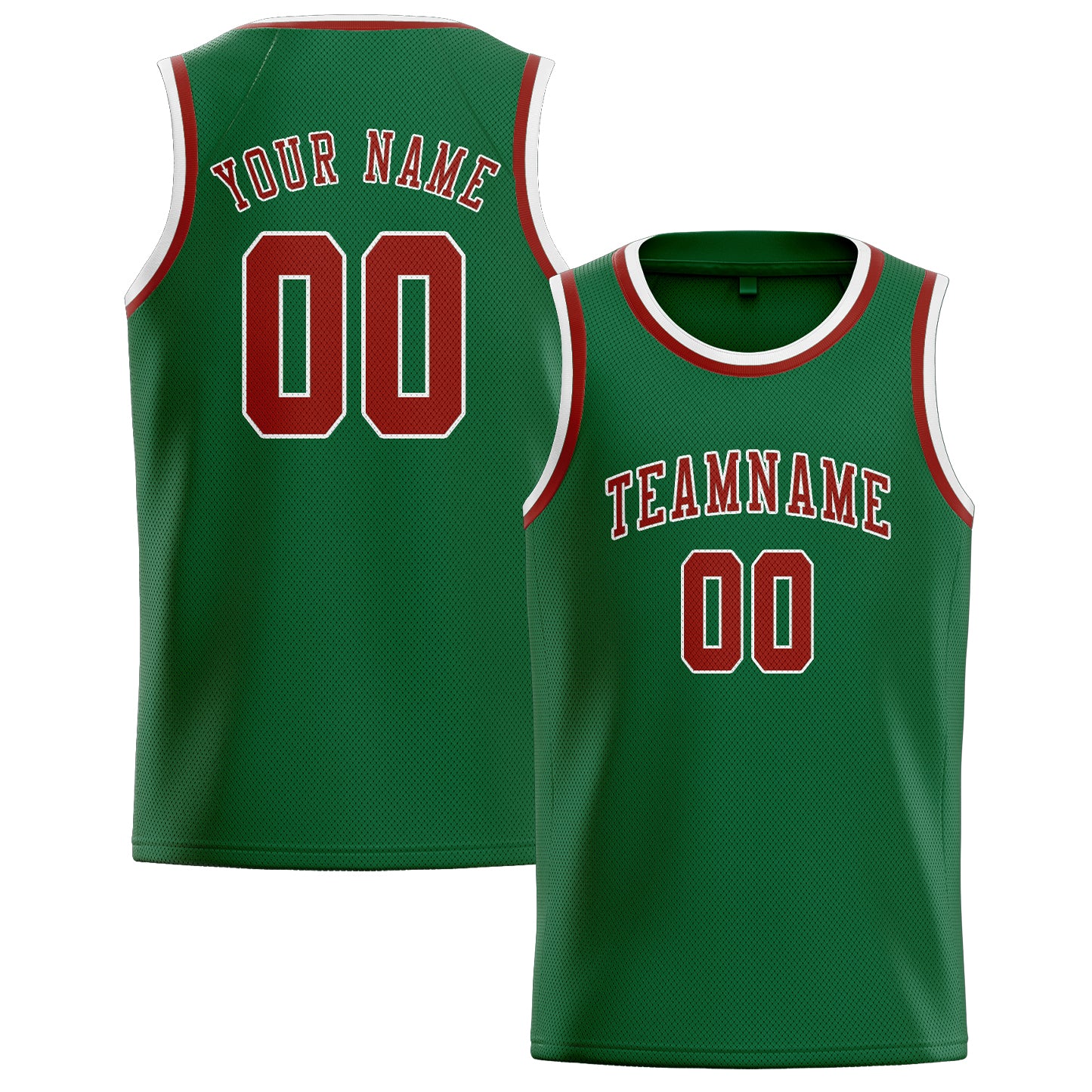 Benutzerdefiniertes Professionelles Moosgrün Korallenrot Basketballtrikot