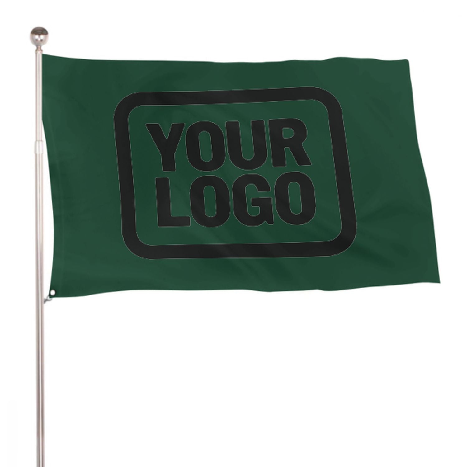 Maßgeschneidertes Moosgrün Schwarz Flagge