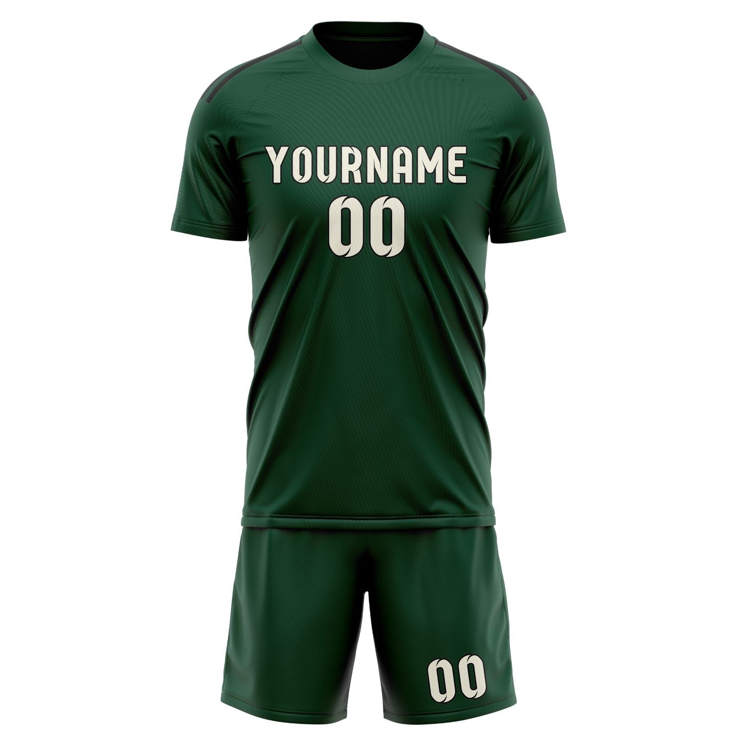 Set di maglie da football professionali beige verde muschio su misura