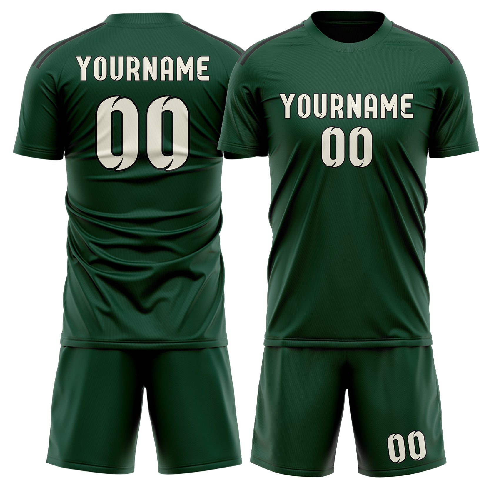 Set di maglie da football professionali beige verde muschio su misura