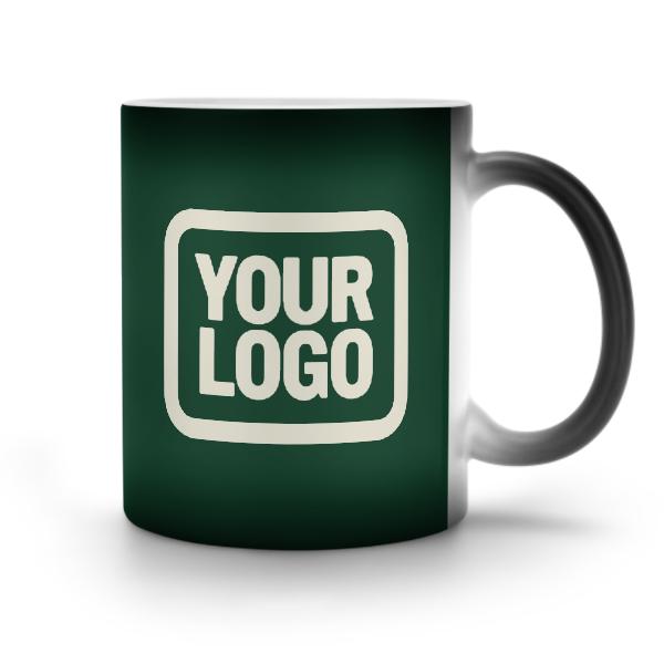 Tazza magica beige verde muschio personalizzata
