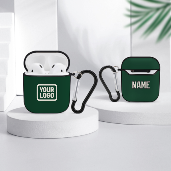 Maßgeschneidertes Moosgrün Beige AirPods-Hülle