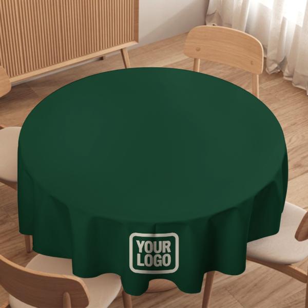Maßgeschneidertes Moosgrün Beige Runde Tischdecke