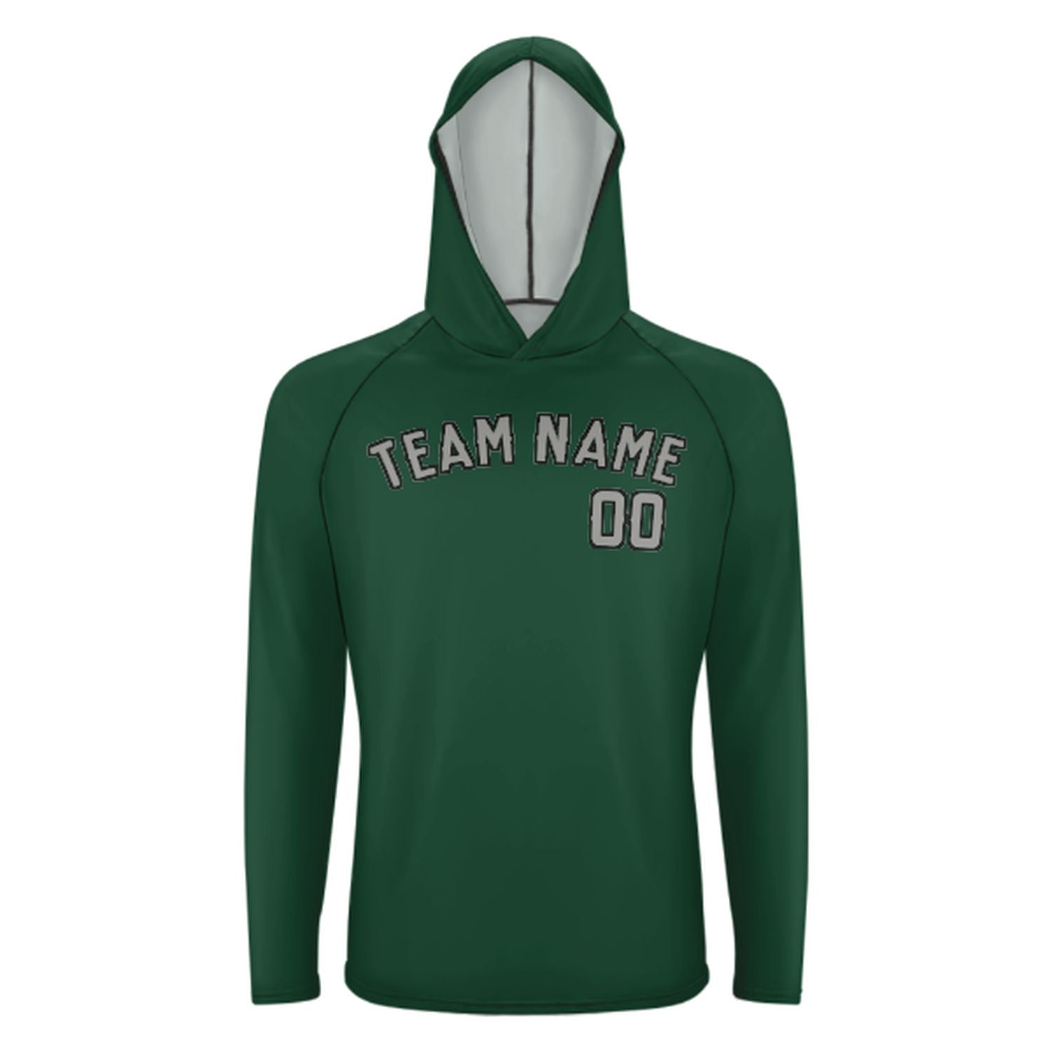 Maßgeschneidertes Moosgrün Grau UV-Hoodie