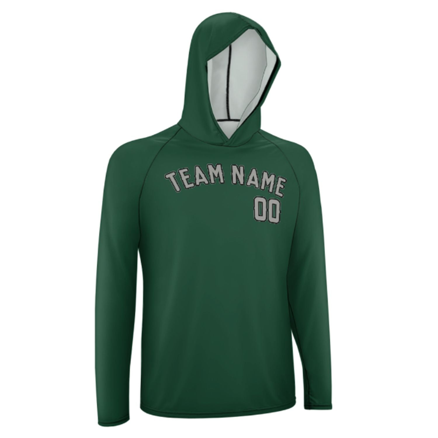 Maßgeschneidertes Moosgrün Grau UV-Hoodie