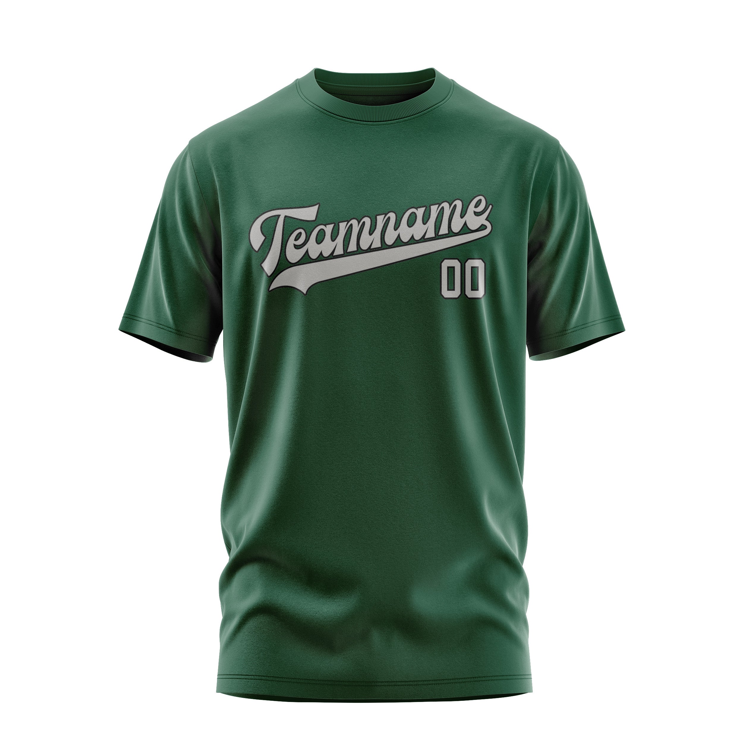 Maßgeschneidertes Moosgrün Grau T-Shirt