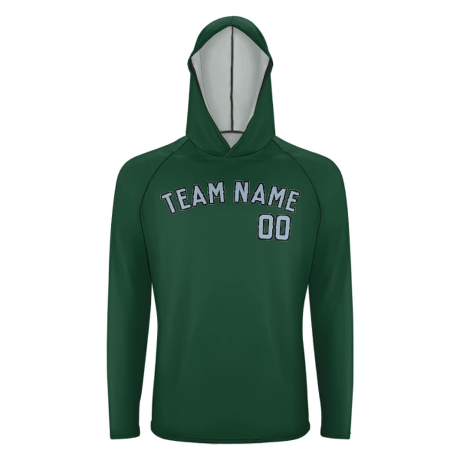 Maßgeschneidertes Moosgrün Hellblau UV-Hoodie