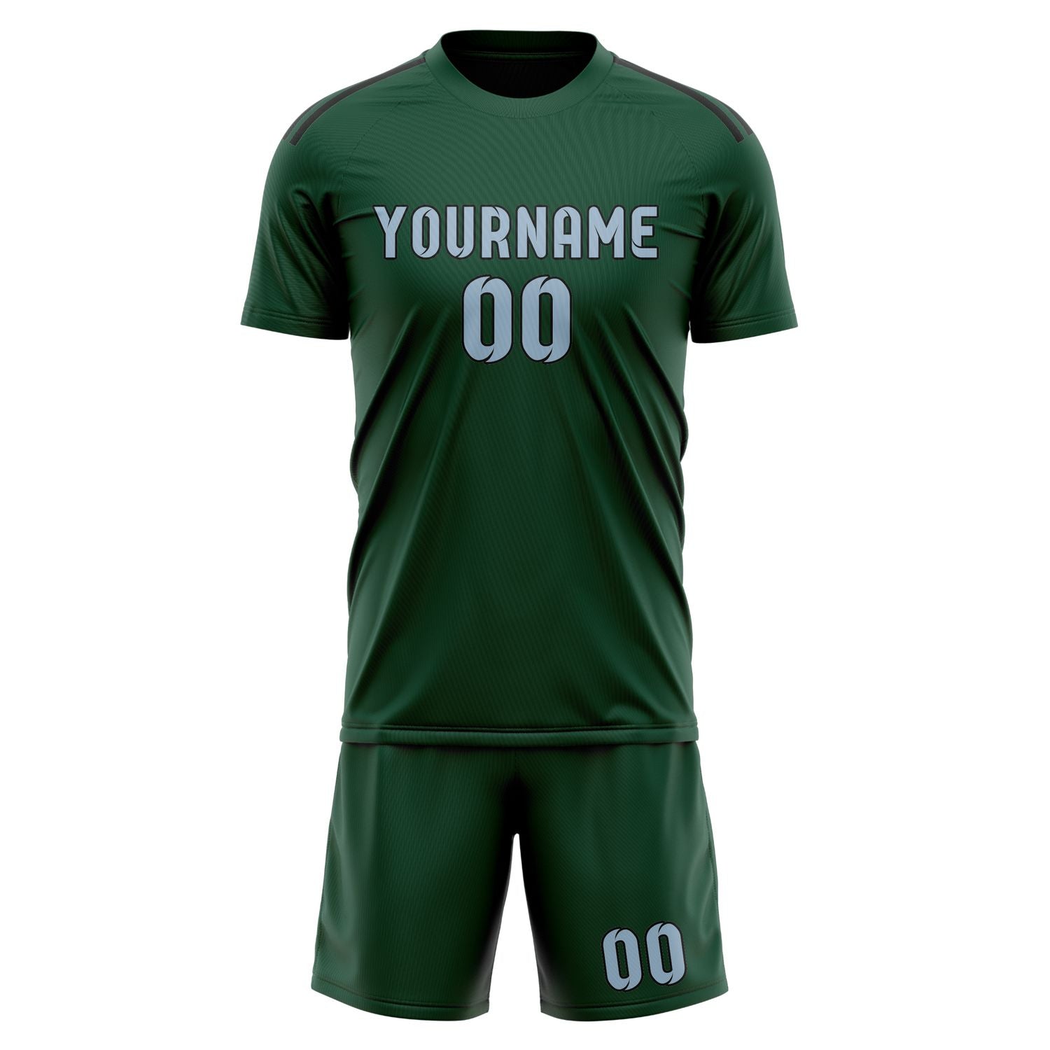 Set di maglie da football americano professionali su misura, color verde muschio e azzurro