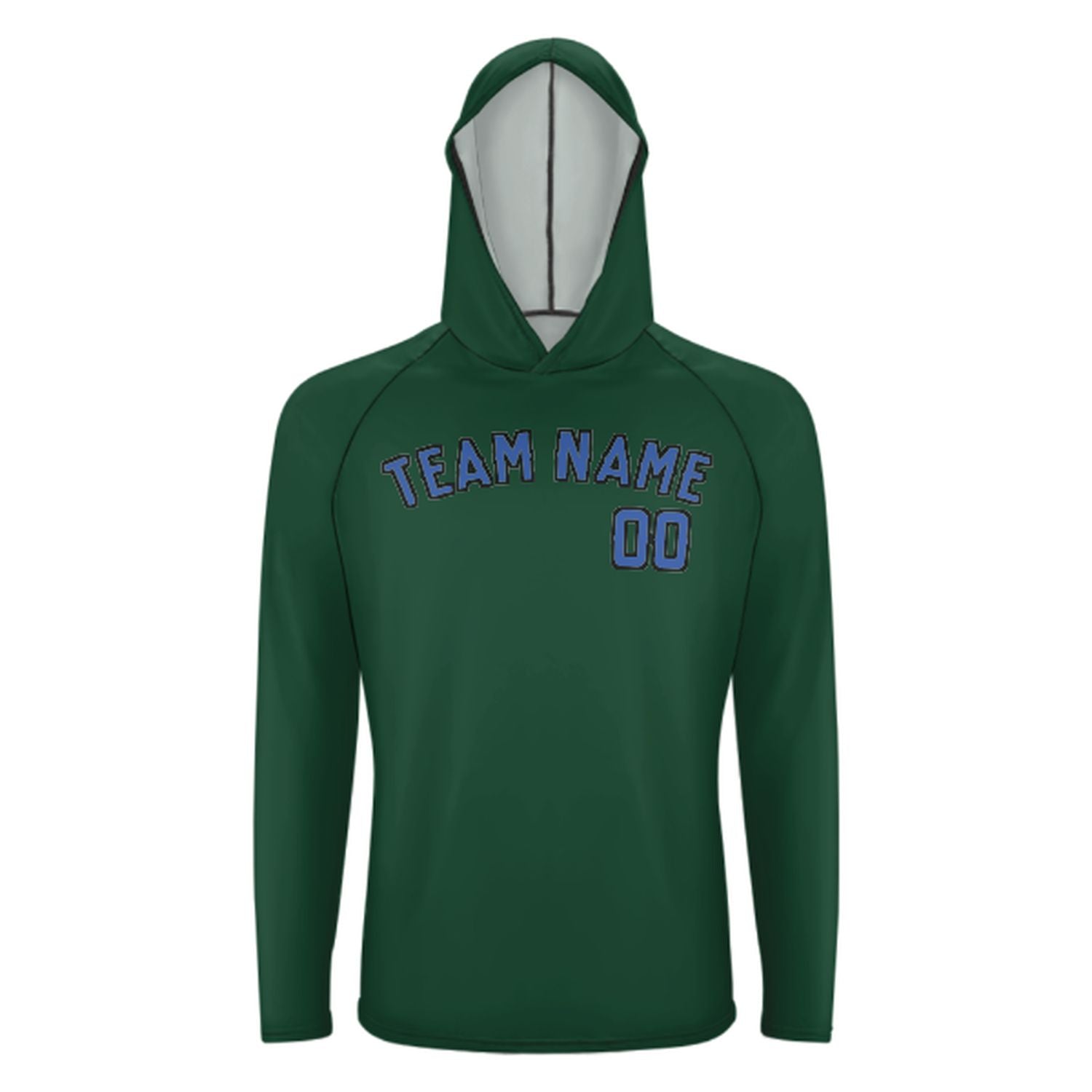 Maßgeschneidertes Moosgrün Himmelblau UV-Hoodie