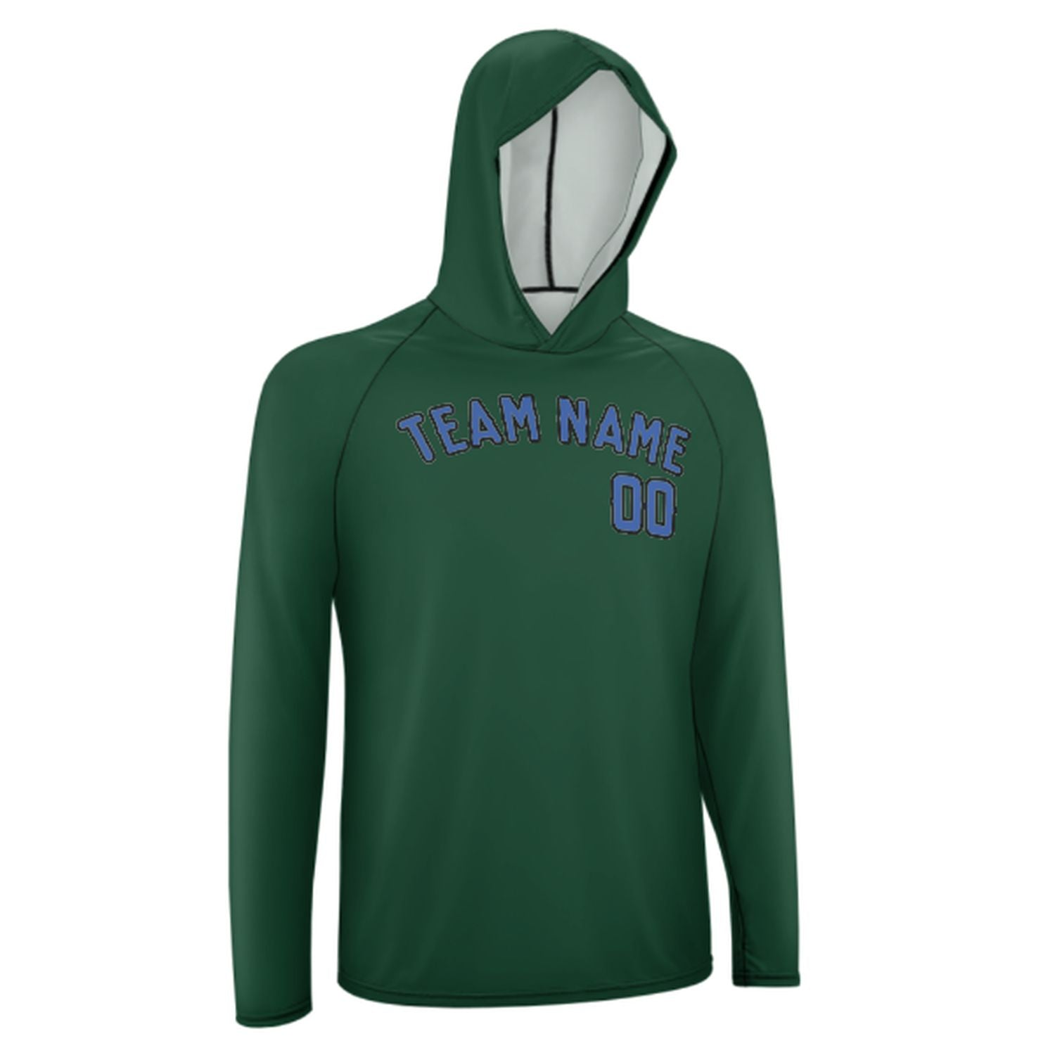 Maßgeschneidertes Moosgrün Himmelblau UV-Hoodie