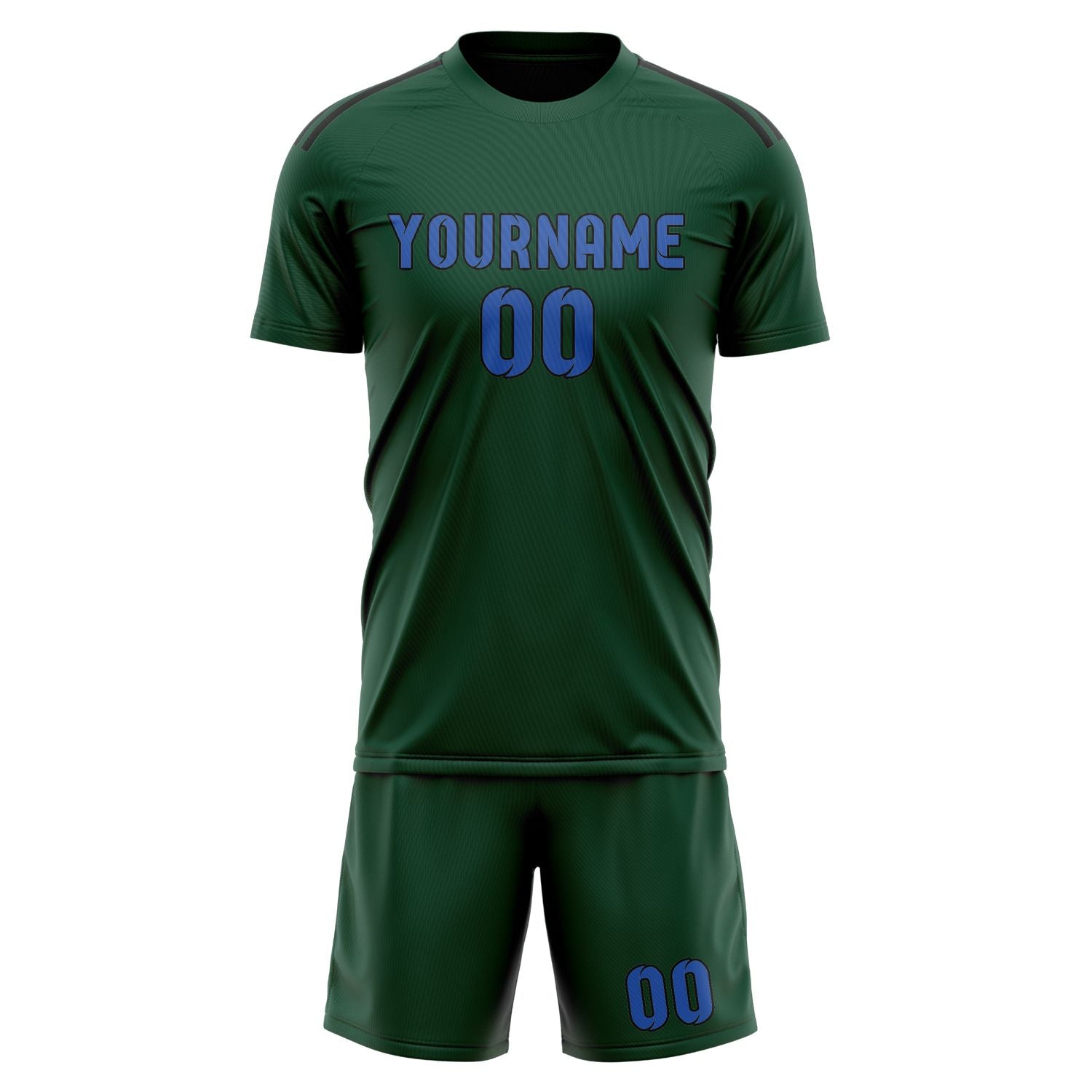 Set di maglie da football americano professionali personalizzate, verde muschio e blu cielo