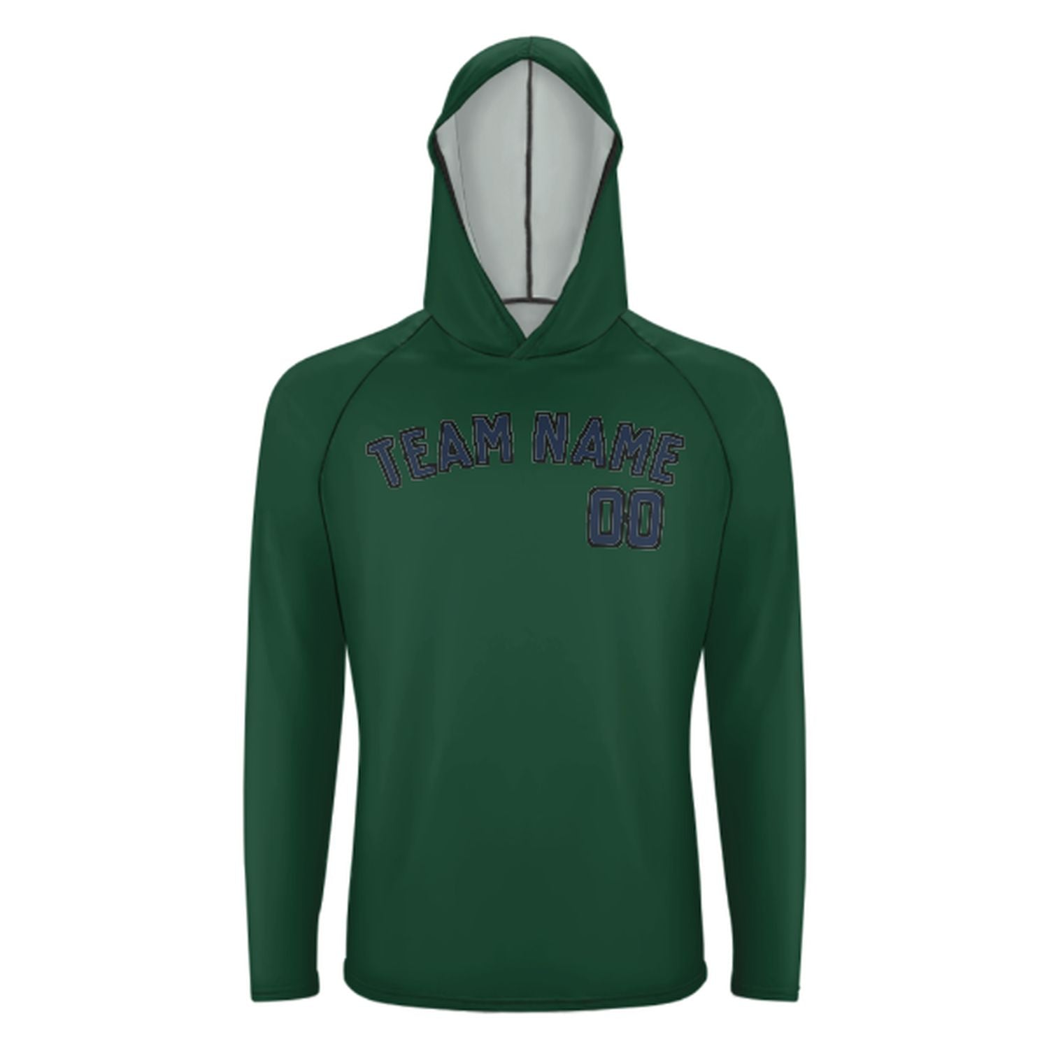 Maßgeschneidertes Moosgrün Marineblau UV-Hoodie