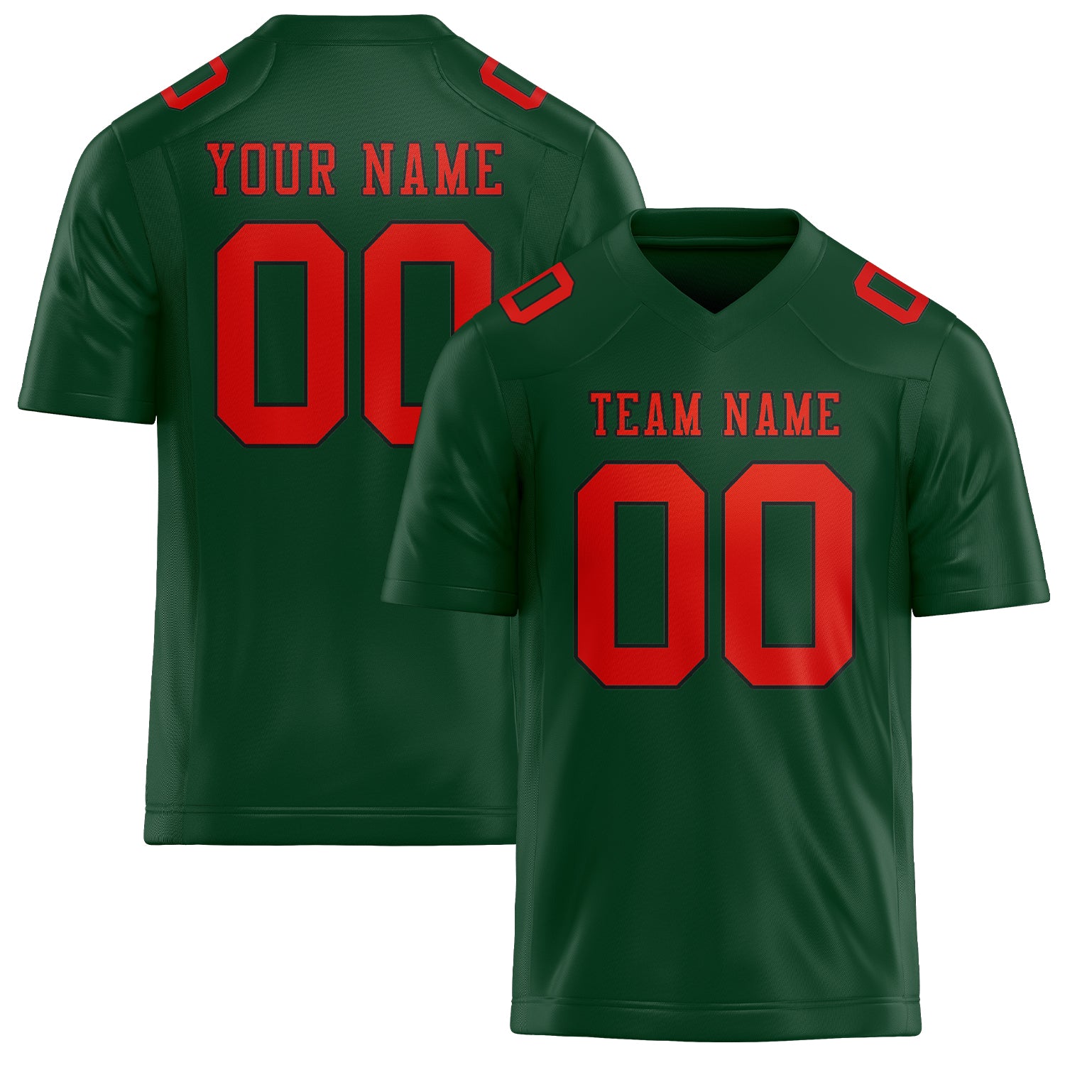 Maßgeschneidertes Professionelles Moosgrün Orangerot Rugbytrikot