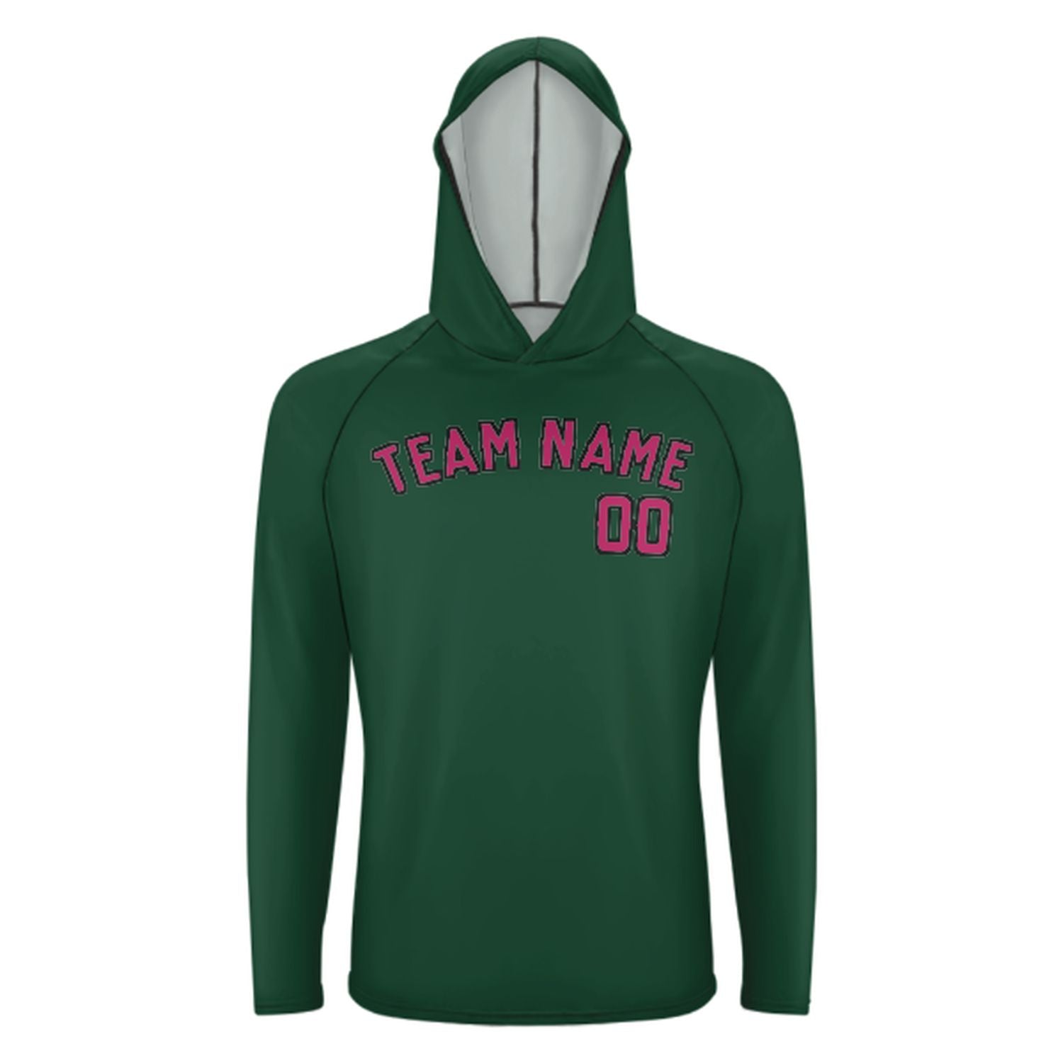 Maßgeschneidertes Moosgrün Rosarot UV-Hoodie
