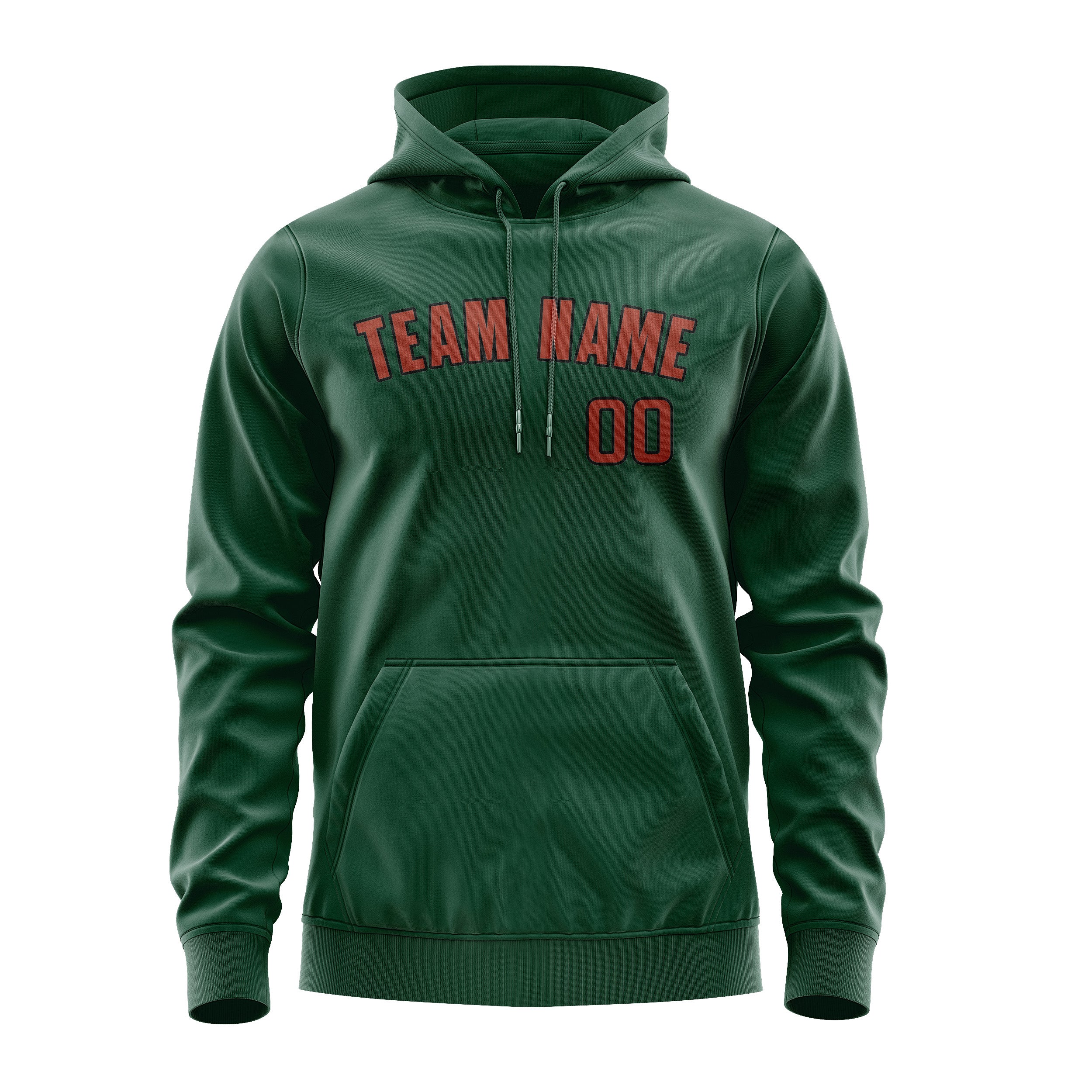 Krejčí -Made Moss -green Coral Red Hoodie