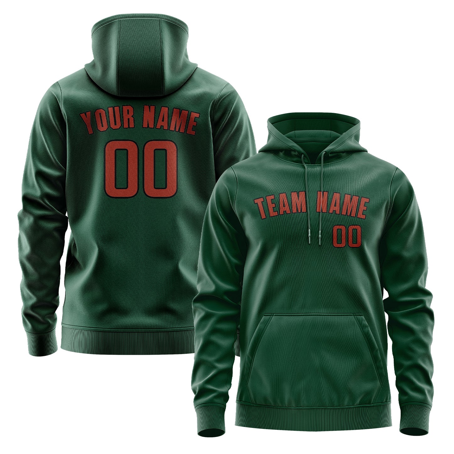 Krejčí -Made Moss -green Coral Red Hoodie