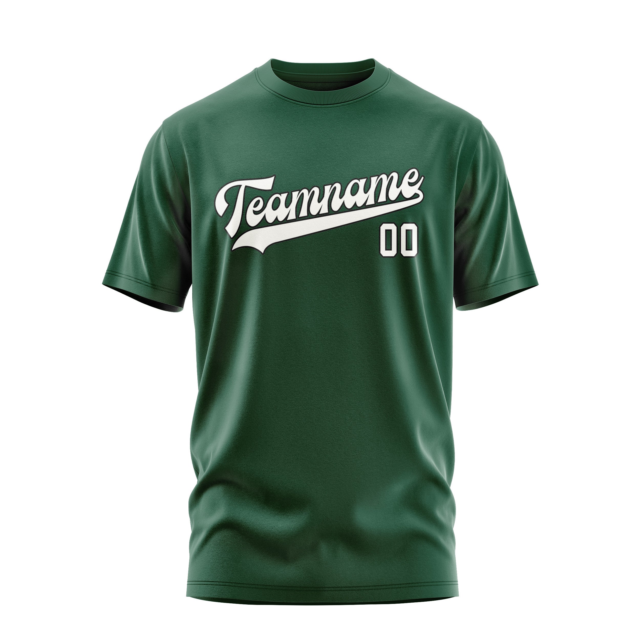 Maßgeschneidertes Moosgrün Weiß T-Shirt